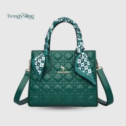 Diamond Stitch PU Satchel hand bag