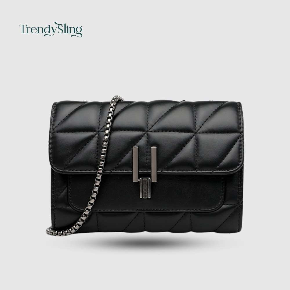Quilted Geometric Flap Crossbody Bag