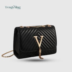 Alternative view of Quilted Geometric V Tassel Crossbody Bag