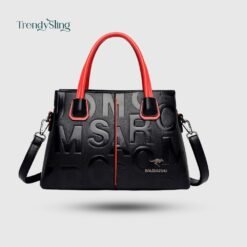 Embossed Letter Designer Handbag - Versatile Top-Handle & Crossbody Bag