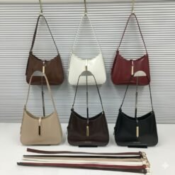 Ample Hobo Shoulder Bag with Signature Metallic Clasp