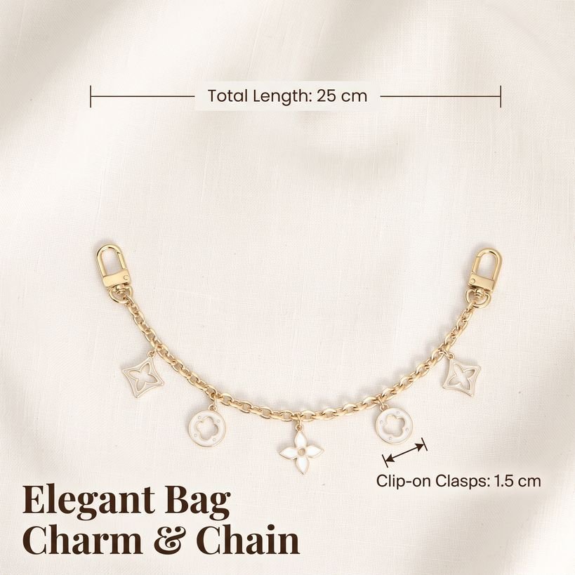 Clover Motif Bag Charm and Decorative Chain - Image 4