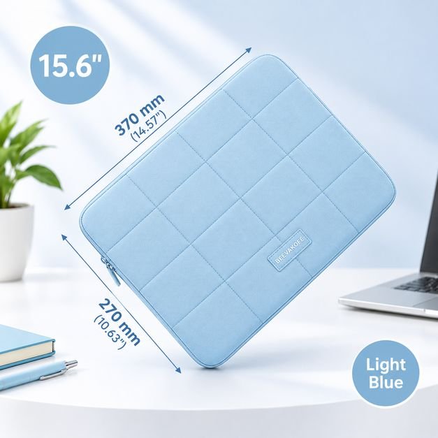 Grid Stitch Premium Padded Protection Laptop Sleeves For 14-15.6 Inch - Image 6
