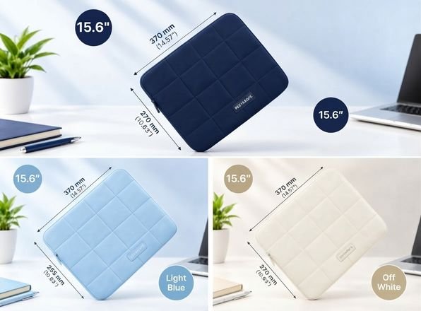 Grid stitch laptop sleeves