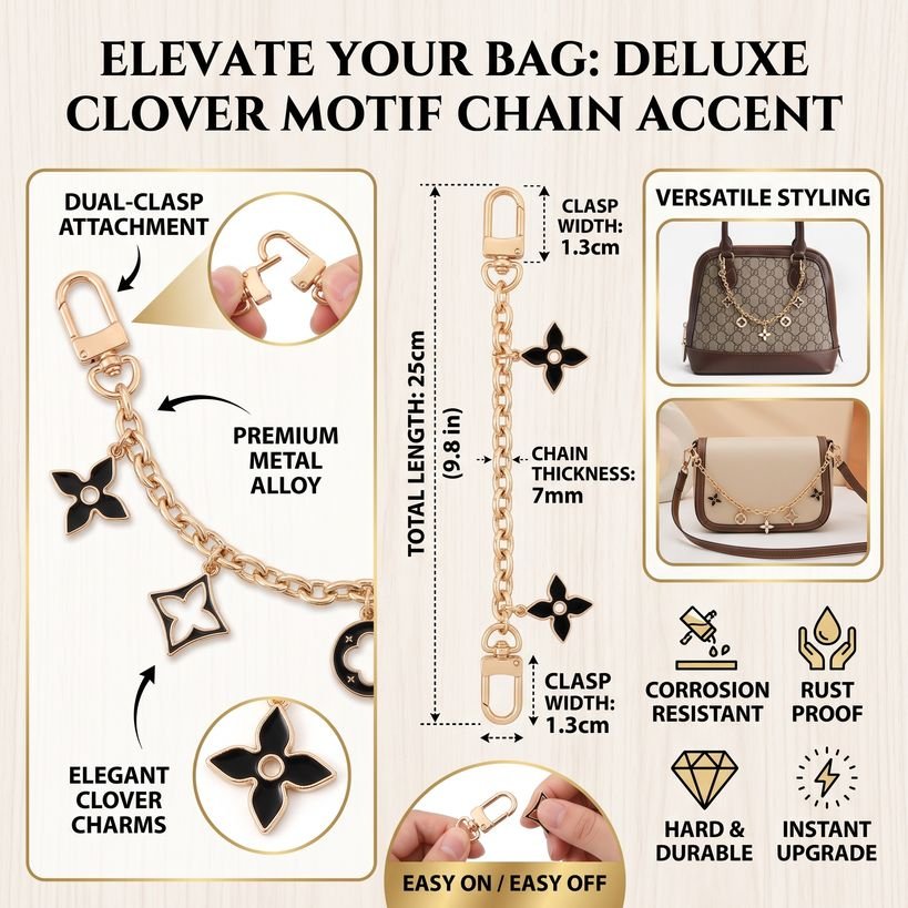 Clover Motif Bag Charm