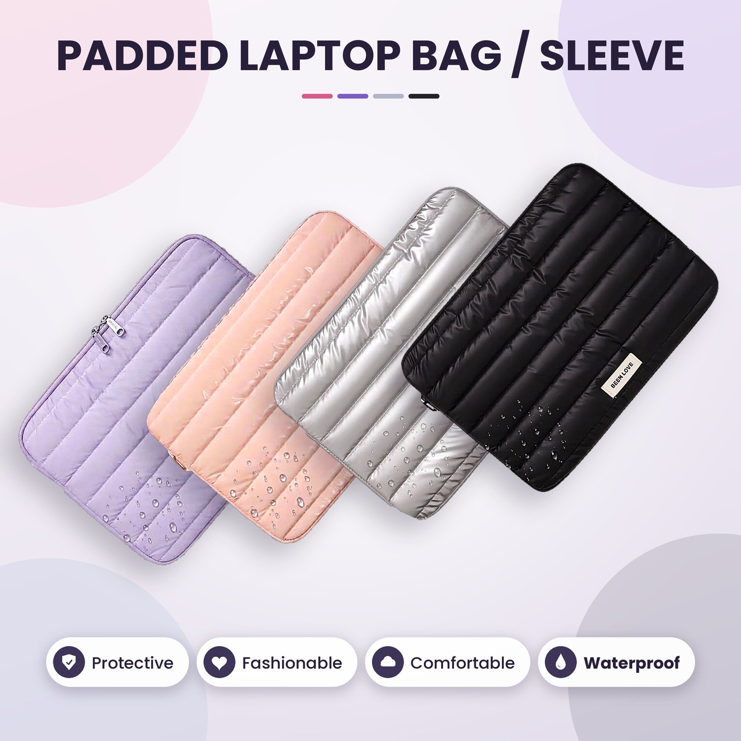 Linear stitch Padded Laptop Bag/Sleeve for 13.3 to 14 Inch