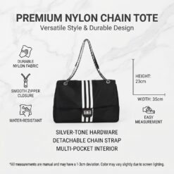 Large Space 3 Stripes Sports Theme Waterproof Shoulder Bag / Cross Body Bag with Metal Stripe