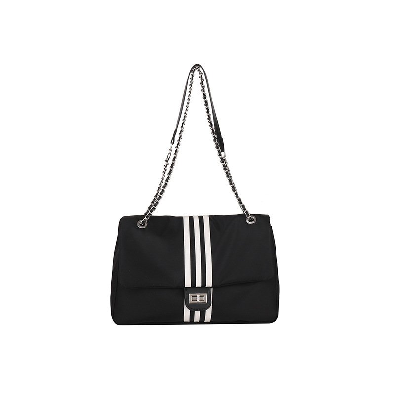 Large Space 3 Stripes Sports Theme Waterproof Shoulder Bag / Cross Body Bag with Metal Stripe - Image 2
