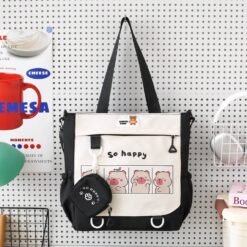 Cute Korean Style Waterproof Nylon Tote Bag / Shoulder Bag / Crossbody Bag for Girls & Women - Includes Small Coin Pouch - Image 3