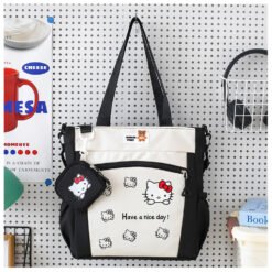 Alternative view of Hello Kitty Waterproof Nylon Shoulder Bag & Tote for Women – Casual Crossbody Travel Handbag with Small Pouch